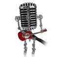 thumbnail image 2 of Microphone Robot Desk Lamp with Guitar Metal Iron Art Desktop Light Home Bedroom Lighting Decor  Red, 2 of 8