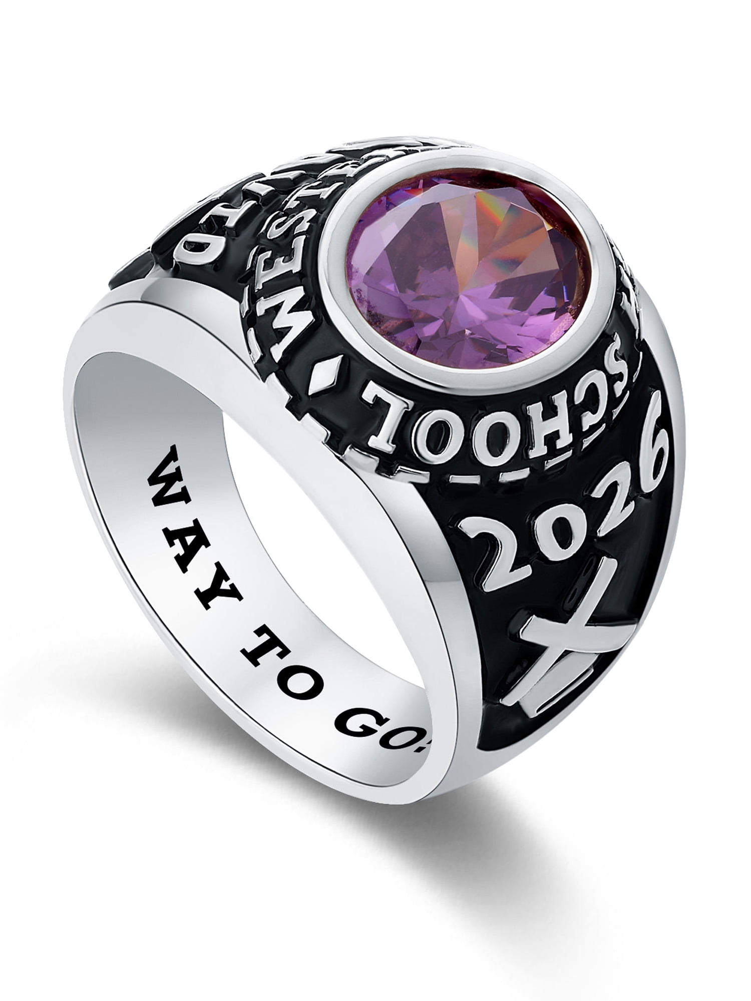 Mementos USA Custom X-Large Men's Class Rings Sterling Silver for High School and College Graduation