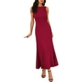 thumbnail image 2 of INSPIRE CHIC Women's Boat Neck Dresses Sleeveless Elegant Cocktail Maxi Dress M Burgundy, 2 of 6