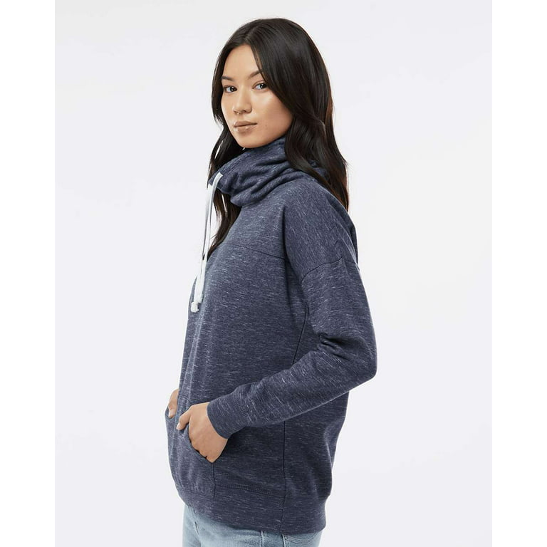 J. America - Women's Melange Fleece Cowl Neck Sweatshirt