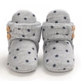 thumbnail image 5 of Newborn Infant Baby Cotton Booties With Gripper Soles, Soft Sole Stay-on Baby Shoes Ankle Crib Shoes Toddler First Walkers Winter Christmas Booties(Stars Print), 5 of 9