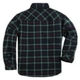thumbnail image 2 of COEVALS CLUB Men's Flannel Jacket Shacket Sherpa Quilted Lined Casual Button up Snap Premium Jacket Shirts 61 Dark Green Black Small, 2 of 8