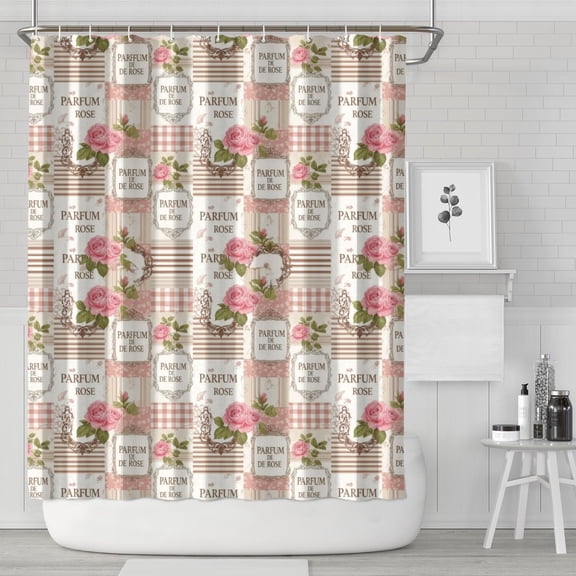 Pioneer Flower Floral Print Pattern Shower Curtain 84"x72", Bathroom Decorative Shower Curtain Set with 12 Hooks, Waterproof Washable