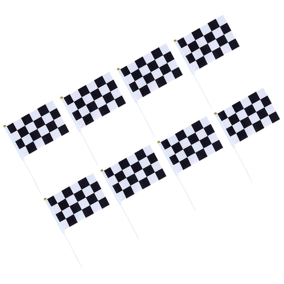 UPOUART Racing Hand Waving Flags White and Black Grid Lightweight Party Use 12Pcs