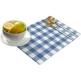 thumbnail image 2 of Easter Buffalo Plaid Blue Indoor Placemat Set of 4, Non-Slip Placemats for Kitchen/Dining Table/BBQ/Patio/Parties, 12"x18" Washable Durable Cotton-Linen Table Mats, Ocean Theme, 2 of 6