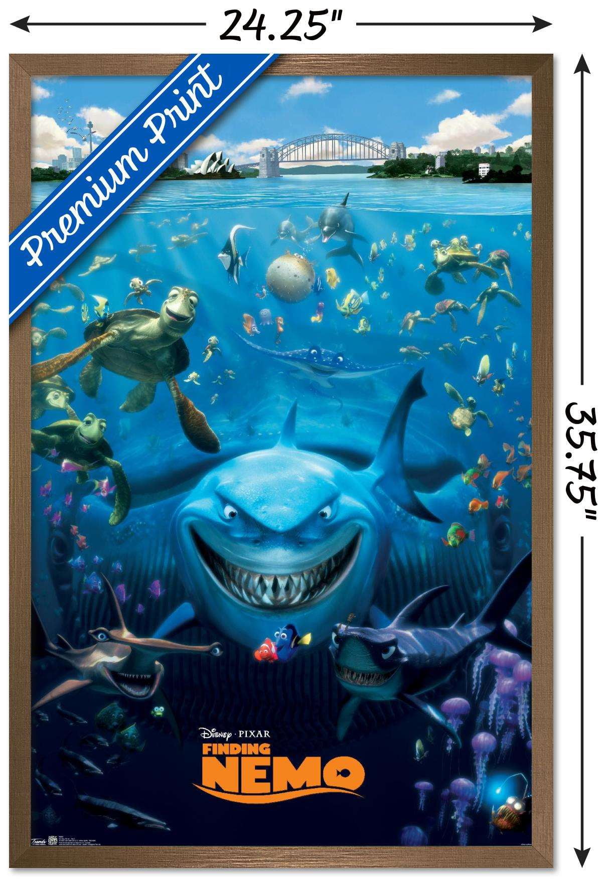 Disney Pixar Finding Nemo - Cast Wall Poster, 22.375" x 34", Framed