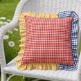 thumbnail image 6 of Lypsnake Ruffled Patchwork Throw Pillow, Multicolor Plaid Cushion with Ruffled Edge, Soft Square Decorative Pillow for Sofa Couch Bed Farmhouse Living Room & Bedroom Home Decoration, 6 of 8