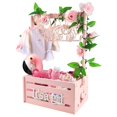thumbnail image 1 of Cajón de madera para baby shower Sibosen rosa con 10 perchas, 1 of 8