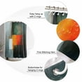 thumbnail image 5 of Extra Long Shower Curtain 72x96 Inch, Dark Green Orange Shower Curtain Waterproof Bathroom Decor Modern Oil Painting Geometric Fabric Bath Curtain Set Accessories with Hooks, 5 of 6
