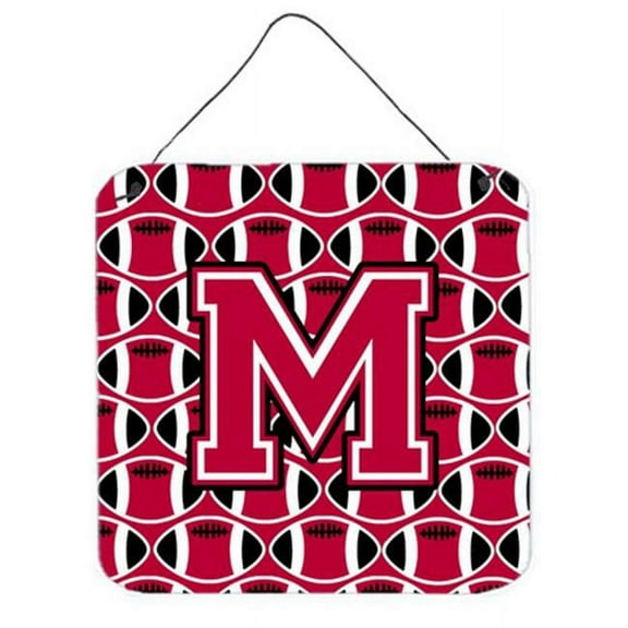 Letter M Football Crimson & White Wall or Door Hanging Prints