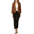 thumbnail image 2 of Allegra K Women's Workwear Zipper Collarless Cropped Blazer, 2 of 6