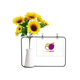 thumbnail image 1 of Berenjena de huevo Tarjeta de bendición de jarrón de girasol artificial, 1 of 3