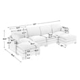 thumbnail image 3 of 4-Seat Upholstered Velvet Sofa with Armrest Bags - Reduce Discomfort in Living Space, 3 of 6