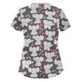 thumbnail image 2 of Rezuofi 2 Pcs Scrubs for Women Animal Print Tops for Women V Neck Cartoon Pattern Short Sleeve Nursing Tops with Pockets, 2 of 3