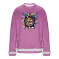 thumbnail image 2 of BRGZLK Men Mardi Gras Sweatshirt Fashion Loose Casual Round Neck Carnival Print Pullover Long Sleeve Sweatshirt Top Purple A S, 2 of 5