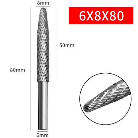 

1pc 6mm Shank High Speed Steel Rotary Burr Tool Plastic Wood Carving Rotary File