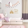 thumbnail image 4 of Gold PVC Wall Sticker Art Word Dream Big Princess Wall Decal Dreamy Castle Pattern Vinyl Wall Decal Golden Crown Wall Decor for Kids' Room Girls' Bedroom Decoration, 4 of 9