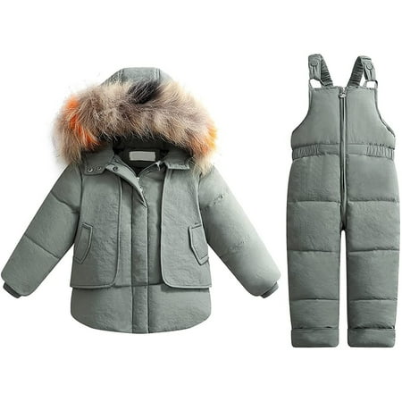 

Toddler Kids Baby Boys Girls Snowsuit Winter Clothes Jumpsuit - Hooded Jacket Coat Set