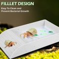 thumbnail image 4 of Tortoise Water Dish, Reptile Water Food Bowls with Anti-Slip Ramp, Tortoise Bath Dish, Reptile Feeding Box Dish, Plastic Tortoise Water Bowl Tortoise Habitat Accessories for Basking Feeding Bathing, 4 of 9