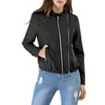 thumbnail image 3 of MODA NOVA Juniors Lightweight Stand Collar Zip up Biker Moto Jacket, 3 of 7