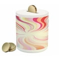 thumbnail image 1 of Pastel Piggy Bank, Abstract Sunburst Design Wavy Lines Sixties Seventies Style Psychedelic Retro Rays, Ceramic Coin Bank Money Box for Cash Saving, 3.6" X 3.2", Multicolor, by Ambesonne, 1 of 4