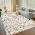 thumbnail image 2 of CAROMIO Pink 10' x 13' Area Rug Boho Distressed Machine Washable Modern Geometric Moroccan Carpet, 2 of 5
