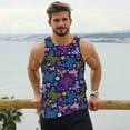 thumbnail image 6 of KLL Colorful Butterflies Print Men's Muscle Gym Workout Stringer Tank Tops Bodybuilding Fitness T-Shirts Tank Tops Men-X-Large, 6 of 7