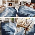 thumbnail image 5 of Blue Mountain Peak Area Rug 6x9 FT, Non Slip Living Room Throw Carpet, Forest Tree Bird Fog Landscape Washable Soft Large Floor Carpet Non-Shedding Rug for Bedroom Dining Room Play Room, 5 of 9