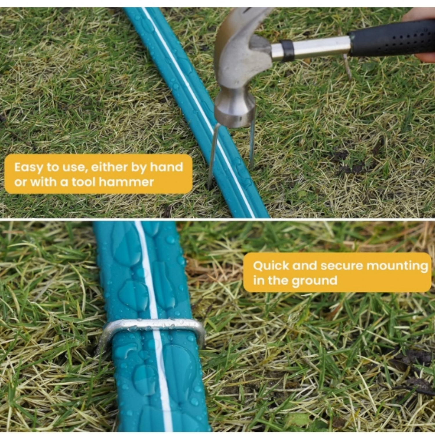 Sprinkler Soaker Hose 50 ft 2 pack for Garden Lawn Watering Hose with Hose Stakes