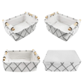 thumbnail image 1 of 4X Cestas de Almacenamiento Decorativas - Cestas de Regalo de Tela Plegables VacíAs con Asas de Madera Rectangular Plegable S, 1 of 4