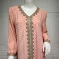 thumbnail image 6 of ZQUUVOU Women's Fall And Winter Muslim Fashion Lace Ethnic Style Dress Pink, 6 of 6