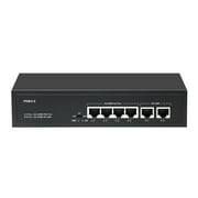 4 Port PoE Switch Plug and Play PoE+ Switch with Additional 2 Uplink Port, Up to 30W Per Port, Total Budget 60W, 803.af Compliant, 10/100Mbps