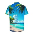 thumbnail image 4 of cocolona Hawaiian Shirt for Men, Turndown Collar Button Short Sleeve Shirts Summer Casual Vacation Beach Tops Blouses Blue S, 4 of 5