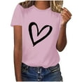 thumbnail image 1 of Diufon Hauts de la Saint-Valentin pour Femmes Tunique Décontractée à Manches Courtes Col Rond Chemisier Imprimé Graphique Mignon Tendance, 1 of 6