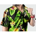 thumbnail image 3 of LA LEELA Men's Hawaiian Shirts Short Sleeve Button Down Shirt Men's Party Shirts Casual Holiday Summer Tropical Island Shirts for Men Funny L Floral Pineapple, Black, 3 of 5