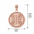 thumbnail image 2 of 14k Rose Gold Infinity Knot Celtic Cross Disc Pendant / Necklace (22 Inches), 2 of 2