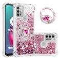 thumbnail image 1 of Funda para Motorola Moto G30/G10 con Brillo Líquido Flotante, Purpurina, Parachoques y Anillo Giratorio Soporte, 1 of 5