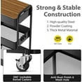 thumbnail image 2 of 3 Tier Rolling Cart with Table top, Metal Utility Cart, Sturdy Storage Organizer Cart with Locking Wheels & Hooks for Office, Classroom, Kitchen and Bathroom, 2 of 16