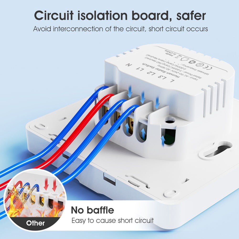 For Tuya For Zigbee 1/2/3 Gang Human Motion-Sensing Smart Wall Secure Switch