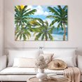 thumbnail image 2 of Elephant Stock Tropical Trees Paradise Wall Art - Horizontal Canvas Wall Art - Living Room Wall Decor - Beach Canvas - White And Blue Decor By Julie Derice - 51" x 34", 2 of 4