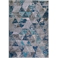 thumbnail image 1 of Ladole Rugs Turquoise Grey Blue Triangles Indoor Rug Mat Carpet Runner for Living Bed room Entry way Patio Small Medium Large Non Slip Skid Size 3x5. 4x6, 5 x 8, 7 x 10, 9 by 12, 11 feet ft, 1 of 5