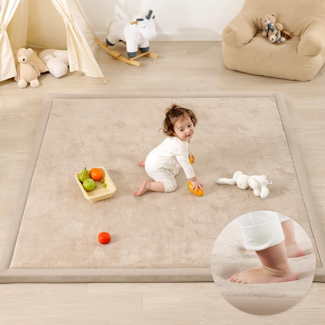 Alfombra de juego para bebés PapaMat 1.3 de grosor, 200 x 300 cm, con soporte acolchado