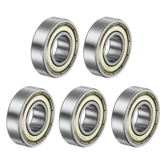 R8ZZ Deep Groove Ball Bearing, 1/2" x 1 1/8" x 5/16" Chrome Steel P0 Double Steel Shielded Bearing, 5 Pack