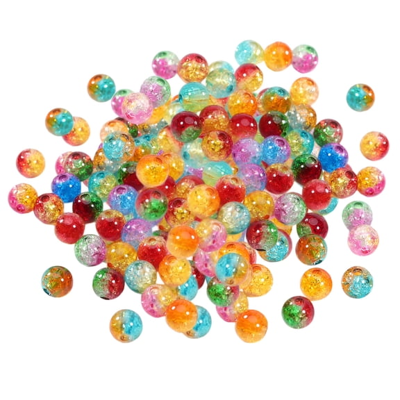 DESIGNICE 200 Pcs Glass Beads for Jewelry Making Crackle Glass Round Bulk for Bracelets Necklaces Earrings Crafts 8mm