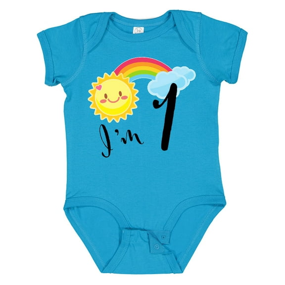 Inktastic I'm 1- First Birthday Sun Rainbow Boys or Girls Baby Bodysuit