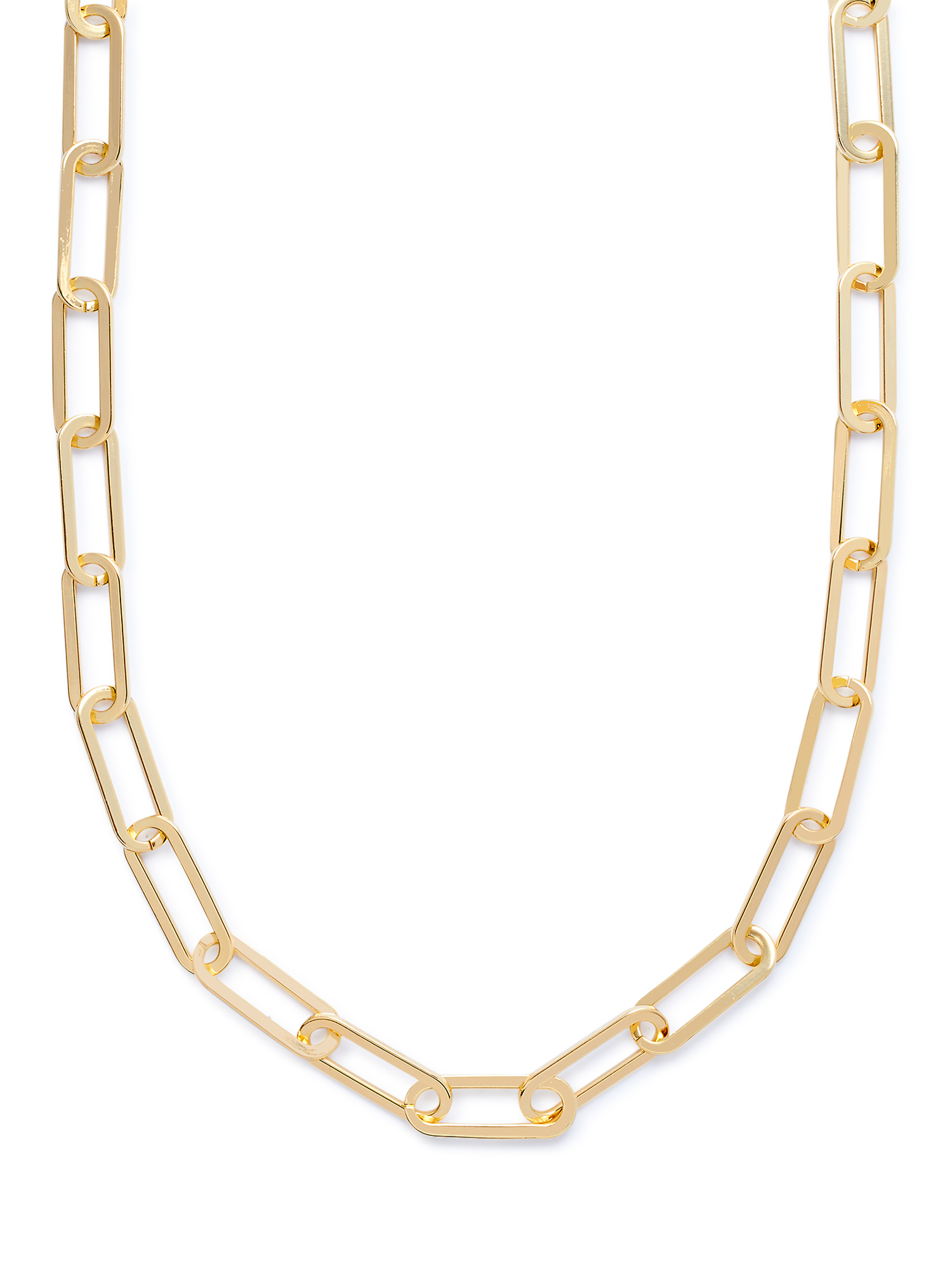 Scoop Brass 14KT Gold Flash Plated Paper Clip Link Chain Necklace Scoop Brass 14KT Gold Flash Plated Paper Clip Link Chain Necklace