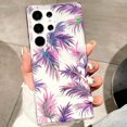 thumbnail image 1 of Dteck Case for Samsung Galaxy S24 Ultra Case Clear with Design Slim Protective Soft TPU Bumper Embossed Pattern,Purple Leaf, 1 of 7