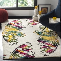 Safavieh Fiesta Augustin Floral Shag Area Rug, Cream/Multi, 5'1" x 7'6"