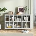 thumbnail image 6 of DKYNDSYN Metal Sideboard Buffet Cabinet with Glass Doors, Heavy Duty Coffee Bar Cabinet with Storage and Adjustable Feet, Modern Accent Credenza for Kitchen Living Room Dining Room Hallway, White, 6 of 6