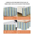 thumbnail image 6 of Blue Yellow Striped Wrap Around Bed Skirts for King Bed 16" Drop,Bed Skirt with Adjustable Elastic Belt Dust Ruffle Bed Valance for Bedroom Hotel Farmhouse Navy Blue Ombre Stripes Bed Frame Cover, 6 of 7